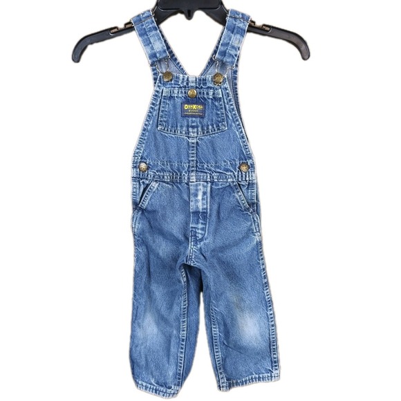 OshKosh B'gosh Other - Vintage‎ OshKosh Bgosh Denim Overalls Made in USA Vestbak Blue Cotton Size 4T